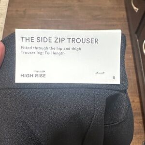 Zara High Rise Side Zip Trousers - Black